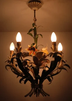 Online Pamono Italian Metal Flower Chandelier, 1960s