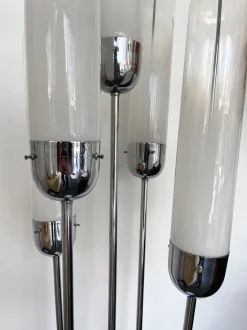 Discount Pamono Italian Mid-Century Modern Reed Floor Lamp Murano Glass Metal attributed to Mazzega, 1970s