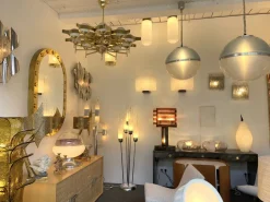 Discount Pamono Italian Mid-Century Modern Reed Floor Lamp Murano Glass Metal attributed to Mazzega, 1970s