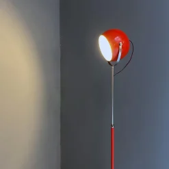 Hot Pamono Italian Modern Adjustable Floor Lamp in Red and Chromed Metal with Marble Base by Goffredo Reggiani, 1970
