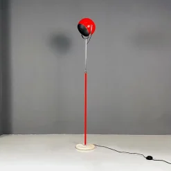 Hot Pamono Italian Modern Adjustable Floor Lamp in Red and Chromed Metal with Marble Base by Goffredo Reggiani, 1970