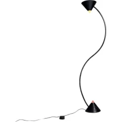 Pamono Italian Modern Black Metal and Plastic Yang Floor Lamp attributed to Bieffeplast, 1980s