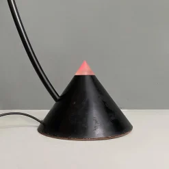 Pamono Italian Modern Black Metal and Plastic Yang Floor Lamp attributed to Bieffeplast, 1980s