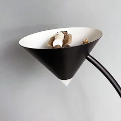 Pamono Italian Modern Black Metal and Plastic Yang Floor Lamp attributed to Bieffeplast, 1980s