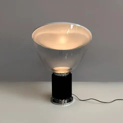 Clearance Pamono Italian Modern Black Taccia Table Lamp by Achille & Pier Giacomo Castiglioni for Flos, 1962