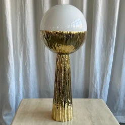 Pamono Italian Modern Brass and Opaline Glase Cactus Floor Lamp, 2000s