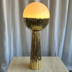 Pamono Italian Modern Brass and Opaline Glase Cactus Floor Lamp, 2000s