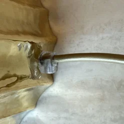 Pamono Italian Modern Brass and Opaline Glase Cactus Floor Lamp, 2000s