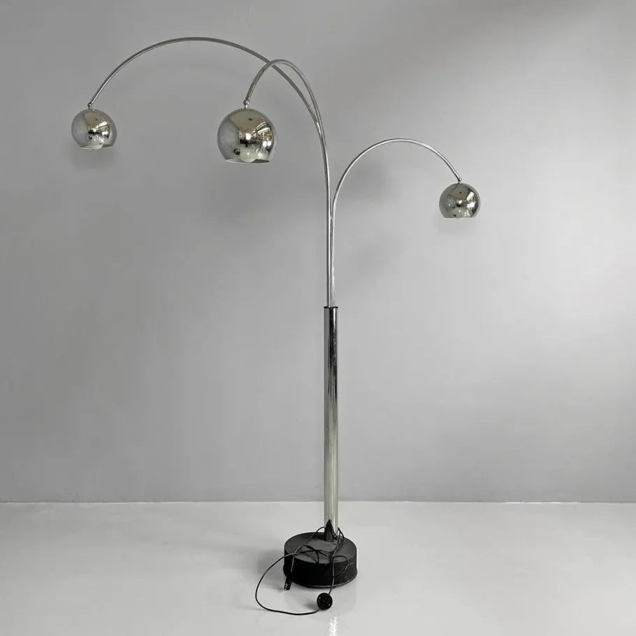 Clearance Pamono Italian Modern Chromed Metal Floor Lamp attributed to Goffredo Reggiani for Reggiani, 1970s