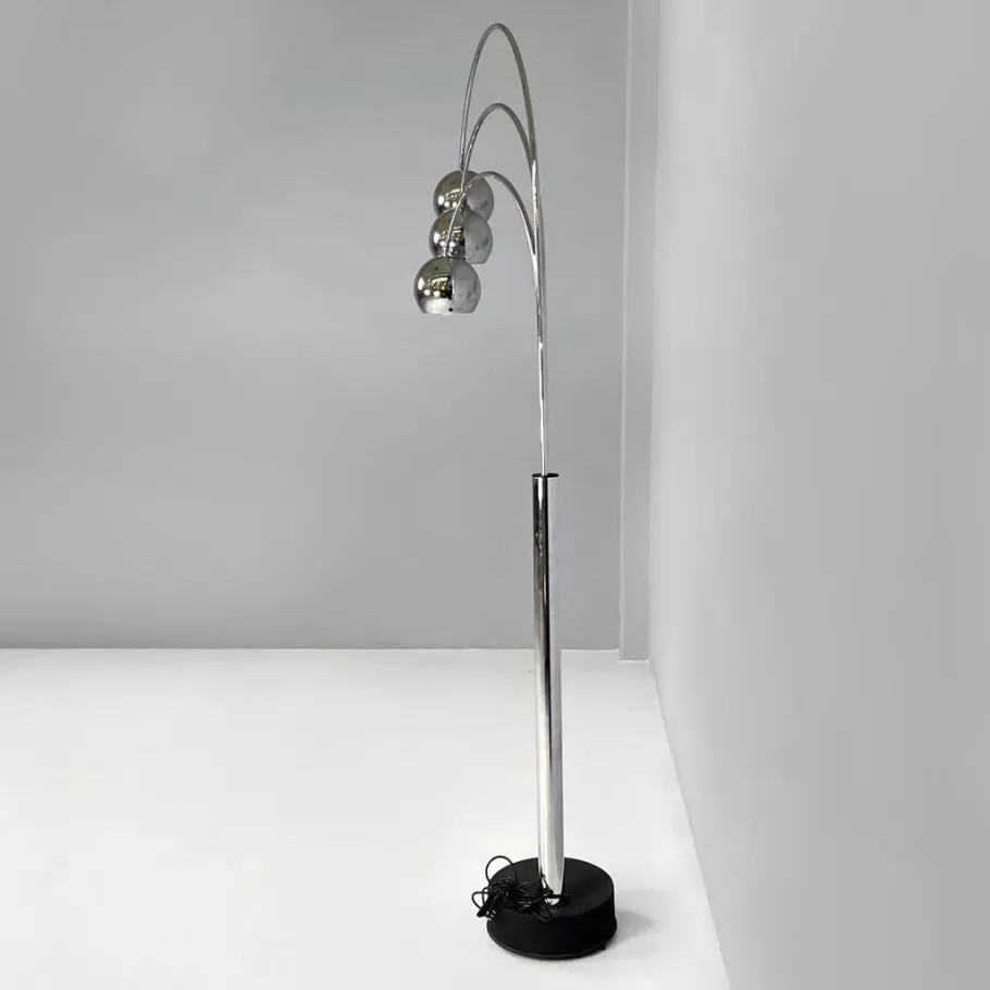 Clearance Pamono Italian Modern Chromed Metal Floor Lamp attributed to Goffredo Reggiani for Reggiani, 1970s