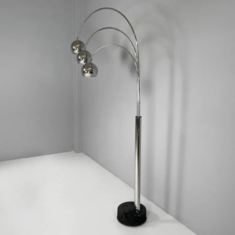Clearance Pamono Italian Modern Chromed Metal Floor Lamp attributed to Goffredo Reggiani for Reggiani, 1970s