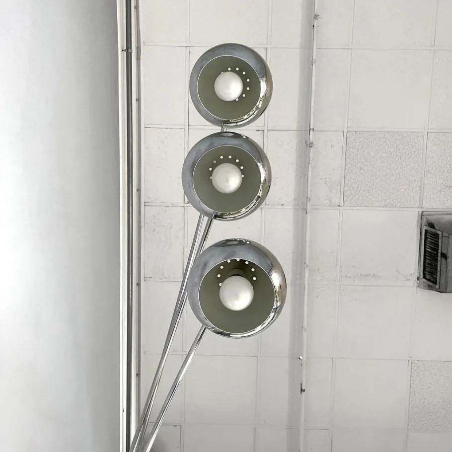 Clearance Pamono Italian Modern Chromed Metal Floor Lamp attributed to Goffredo Reggiani for Reggiani, 1970s