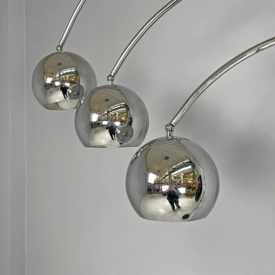 Clearance Pamono Italian Modern Chromed Metal Floor Lamp attributed to Goffredo Reggiani for Reggiani, 1970s