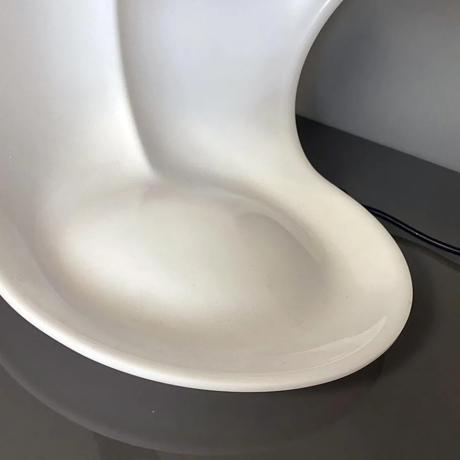Best Pamono Italian Modern Foglia Shell Lamp in White Plastic by Elio Martinelli, 1970s