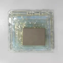 New Pamono Italian Modern Glass and Metal Wall Lamps attributed to Carlo Nason, 1970s, Set of 2