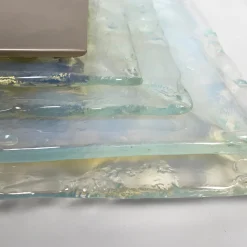 New Pamono Italian Modern Glass and Metal Wall Lamps attributed to Carlo Nason, 1970s, Set of 2