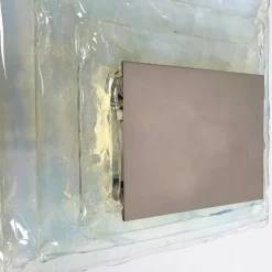 New Pamono Italian Modern Glass and Metal Wall Lamps attributed to Carlo Nason, 1970s, Set of 2