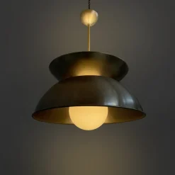 Discount Pamono Italian Modern Metal and Opaline Glass Pendant by Vico Magistretti for Artemide, 1970s
