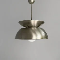 Discount Pamono Italian Modern Metal and Opaline Glass Pendant by Vico Magistretti for Artemide, 1970s