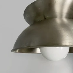 Discount Pamono Italian Modern Metal and Opaline Glass Pendant by Vico Magistretti for Artemide, 1970s