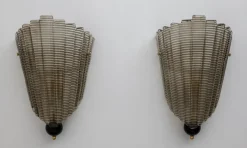 Online Pamono Italian Modern Murano Glass Textured Wall Sconces, 1980s, Set of 2