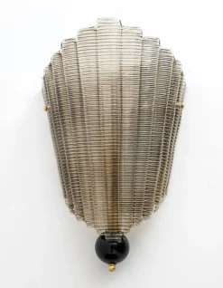 Online Pamono Italian Modern Murano Glass Textured Wall Sconces, 1980s, Set of 2