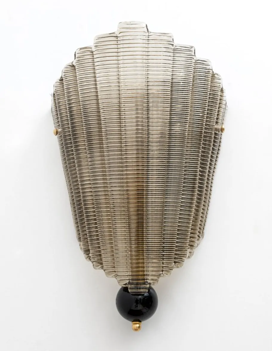 Online Pamono Italian Modern Murano Glass Textured Wall Sconces, 1980s, Set of 2