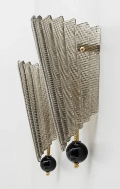 Online Pamono Italian Modern Murano Glass Textured Wall Sconces, 1980s, Set of 2