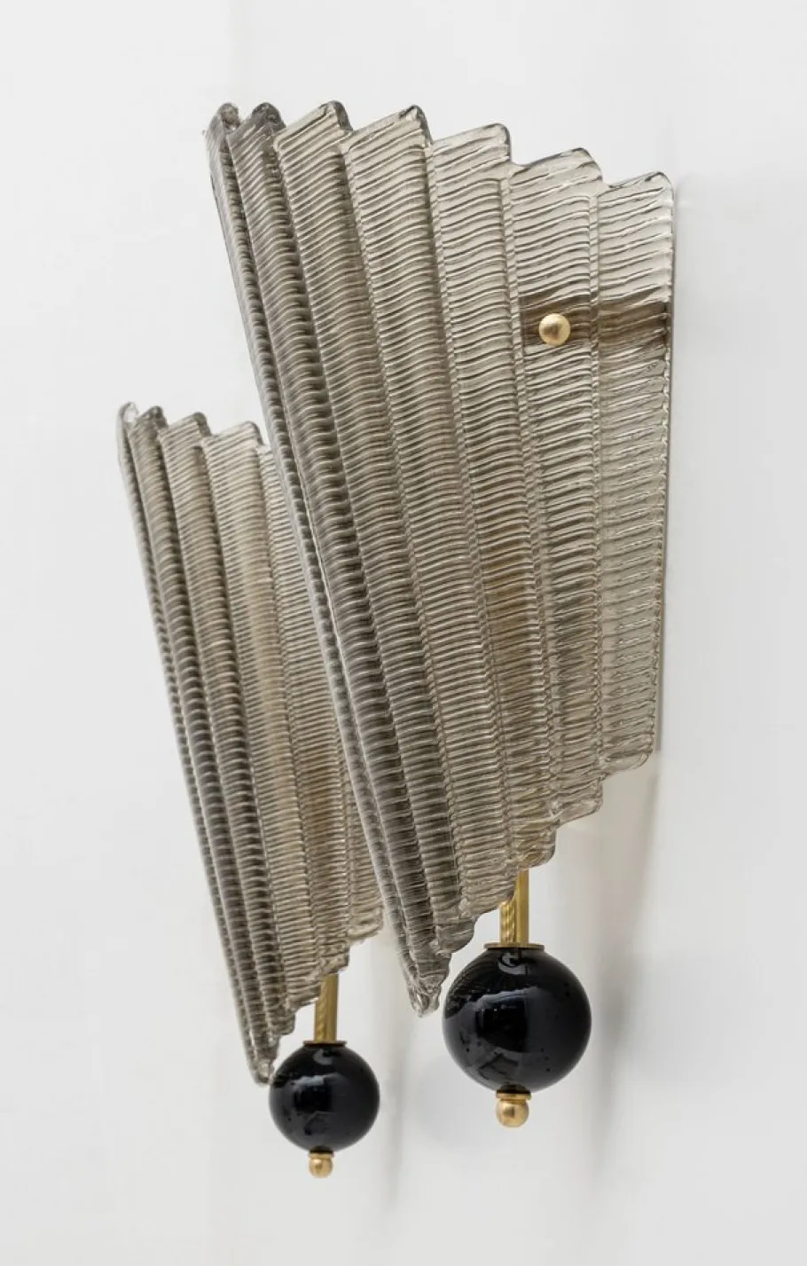 Online Pamono Italian Modern Murano Glass Textured Wall Sconces, 1980s, Set of 2