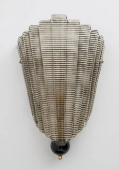 Online Pamono Italian Modern Murano Glass Textured Wall Sconces, 1980s, Set of 2