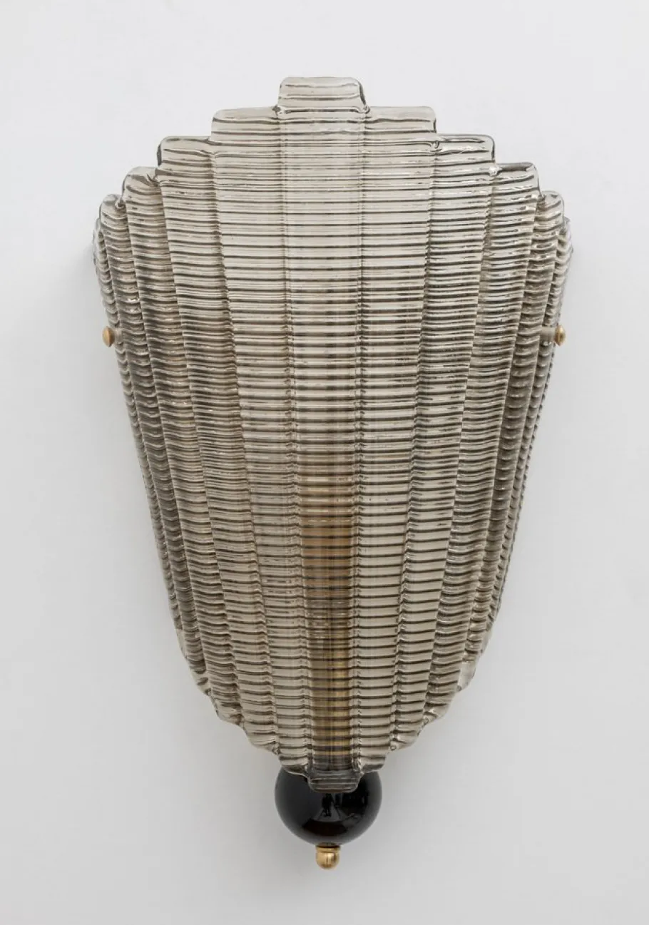 Online Pamono Italian Modern Murano Glass Textured Wall Sconces, 1980s, Set of 2