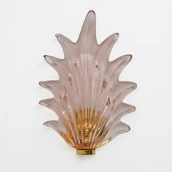 Discount Pamono Italian Modern Murano Glass Leaf Sconces in the style of Barovier & Toso, 2000, Set of 2