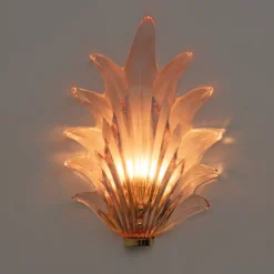 Discount Pamono Italian Modern Murano Glass Leaf Sconces in the style of Barovier & Toso, 2000, Set of 2