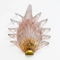 Discount Pamono Italian Modern Murano Glass Leaf Sconces in the style of Barovier & Toso, 2000, Set of 2