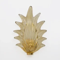 Clearance Pamono Italian Modern Murano Glass Leaf Sconces in the style of Barovier & Toso, 2000s, Set of 2