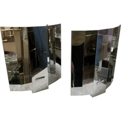 Online Pamono Italian Modern Steel Ambient Light Wall Sconces, 1980s, Set of 2