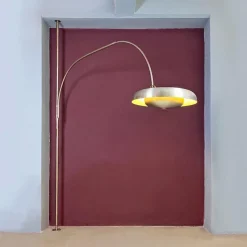 New Pamono Italian Modern Telescopical Arc Lamp in Metal by Pirro Cuniberti for Sirrah, 1970s