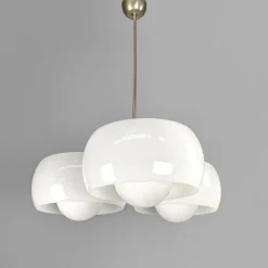 Sale Pamono Italian Modern Triclinio Pendant in Glass and Brass attributed to Vico Magistretti for Artemide, 1970s