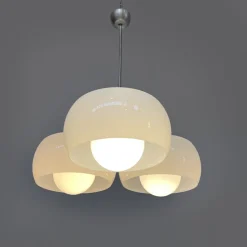 Sale Pamono Italian Modern Triclinio Pendant in Glass and Brass attributed to Vico Magistretti for Artemide, 1970s