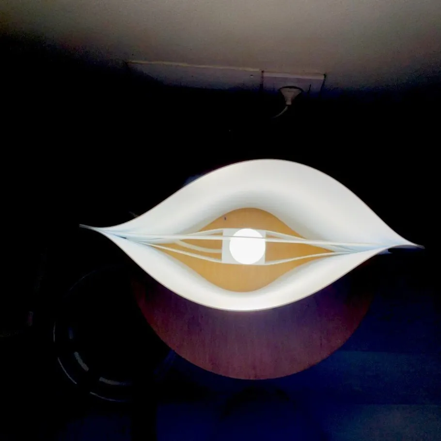 New Pamono Italian Modern Vela Table Lamp in White Acrylic by Samuel Parker, 1980s