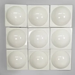 Hot Pamono Italian Modern Wall Lamps in White Plastic from L. & G. Pancaldi, 1980s, Set of 9