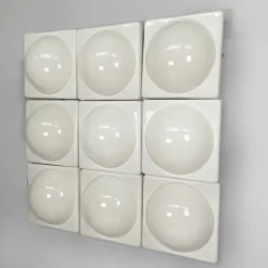Hot Pamono Italian Modern Wall Lamps in White Plastic from L. & G. Pancaldi, 1980s, Set of 9