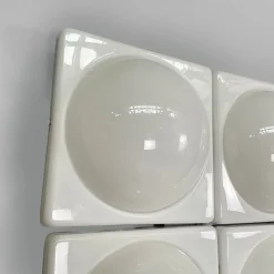 Hot Pamono Italian Modern Wall Lamps in White Plastic from L. & G. Pancaldi, 1980s, Set of 9