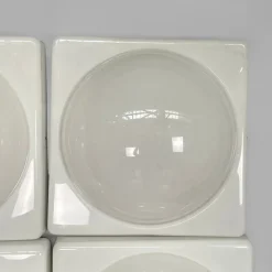 Hot Pamono Italian Modern Wall Lamps in White Plastic from L. & G. Pancaldi, 1980s, Set of 9