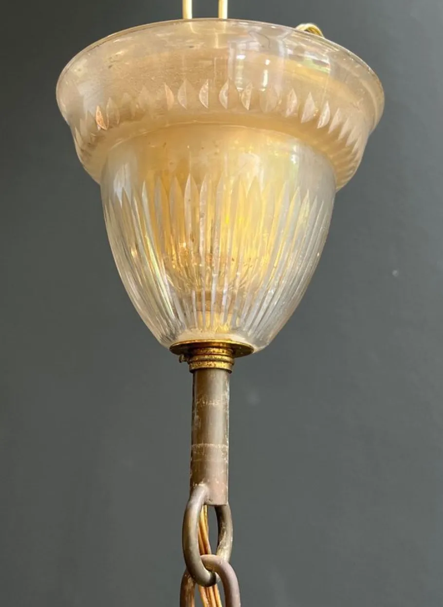 New Pamono Italian Murano Crystal Chandelier with 10 Arms, 1970