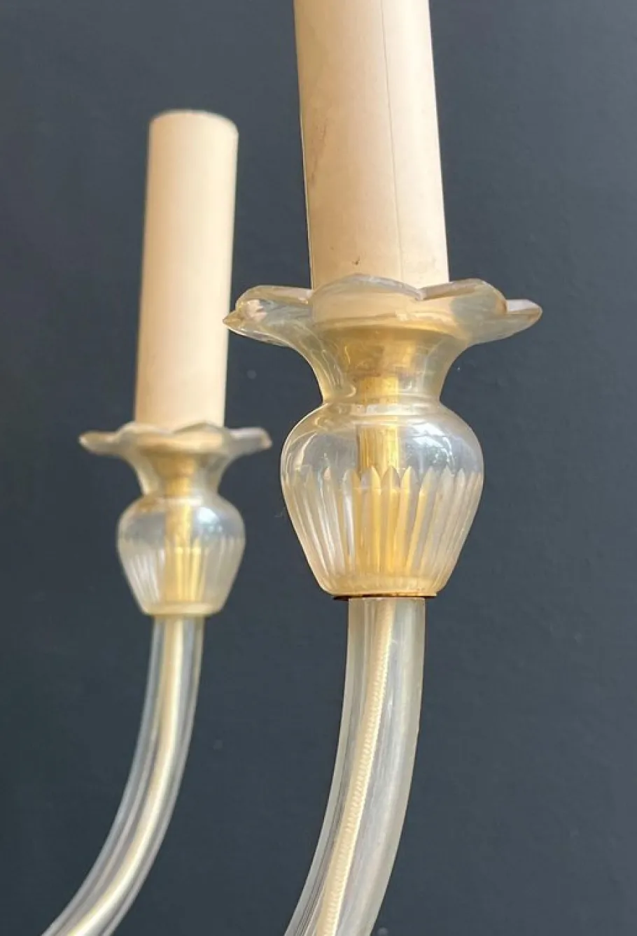 New Pamono Italian Murano Crystal Chandelier with 10 Arms, 1970