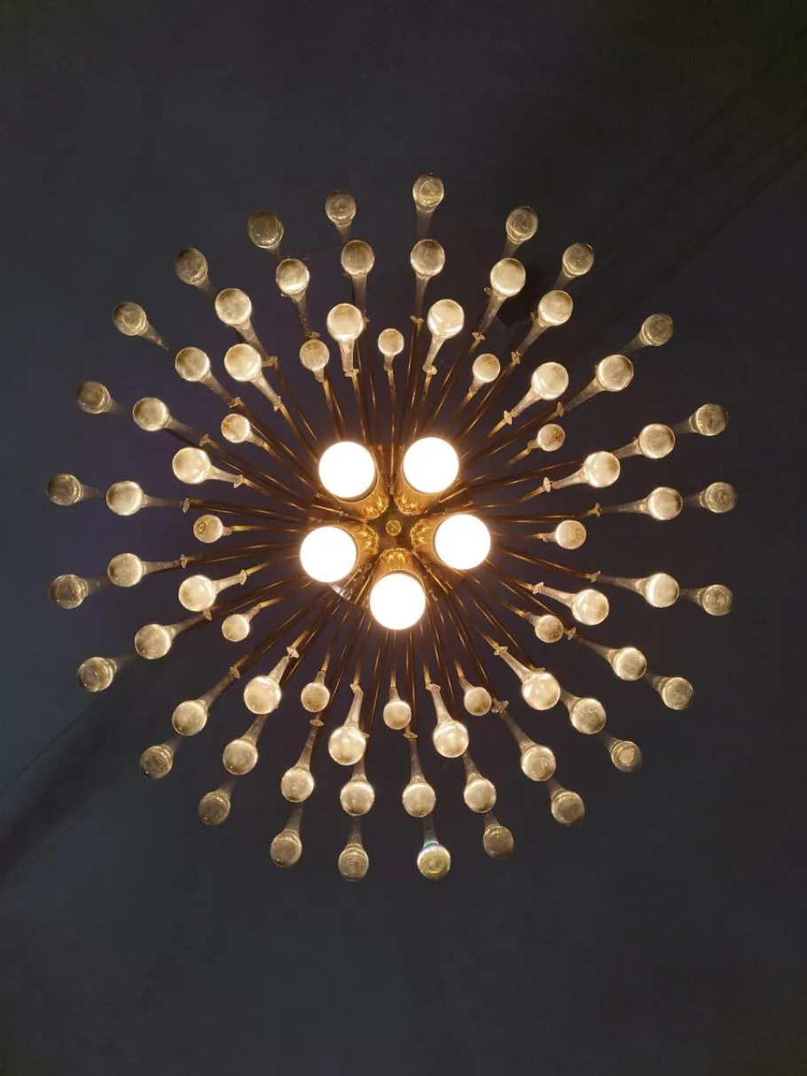 Hot Pamono Italian Murano Crystal Teardrop Waterfall Chandelier, 1970s