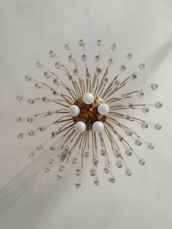 Hot Pamono Italian Murano Crystal Teardrop Waterfall Chandelier, 1970s