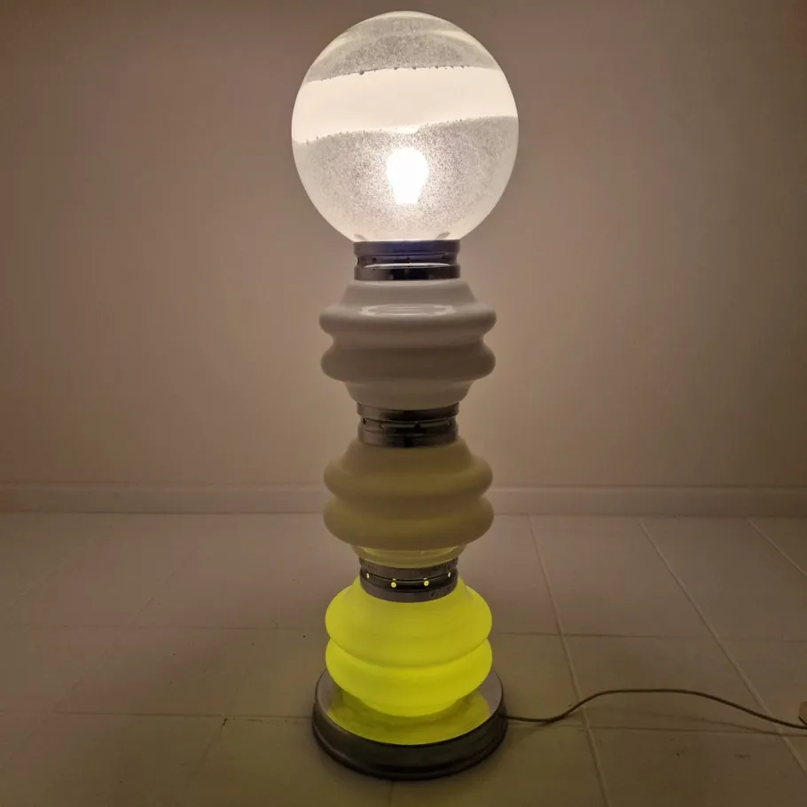 Clearance Pamono Italian Murano Floor Lamp in 3 Colors Light attributed to Carlo Nason for Mazzega, 1970s