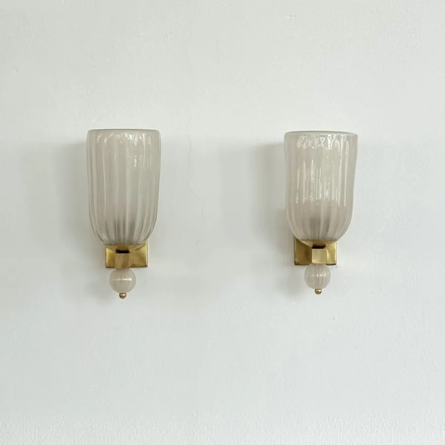 Online Pamono Italian Murano Glass and Brass Wall Light, 1990s